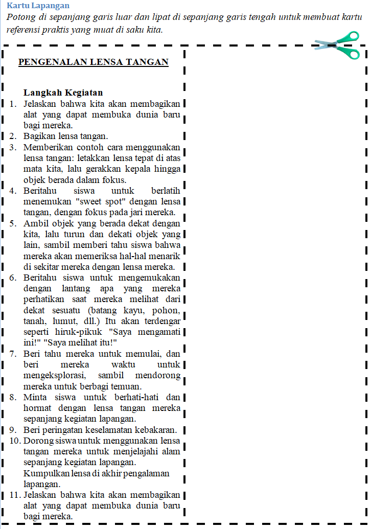 Langkag pengenalan Lensa tangan